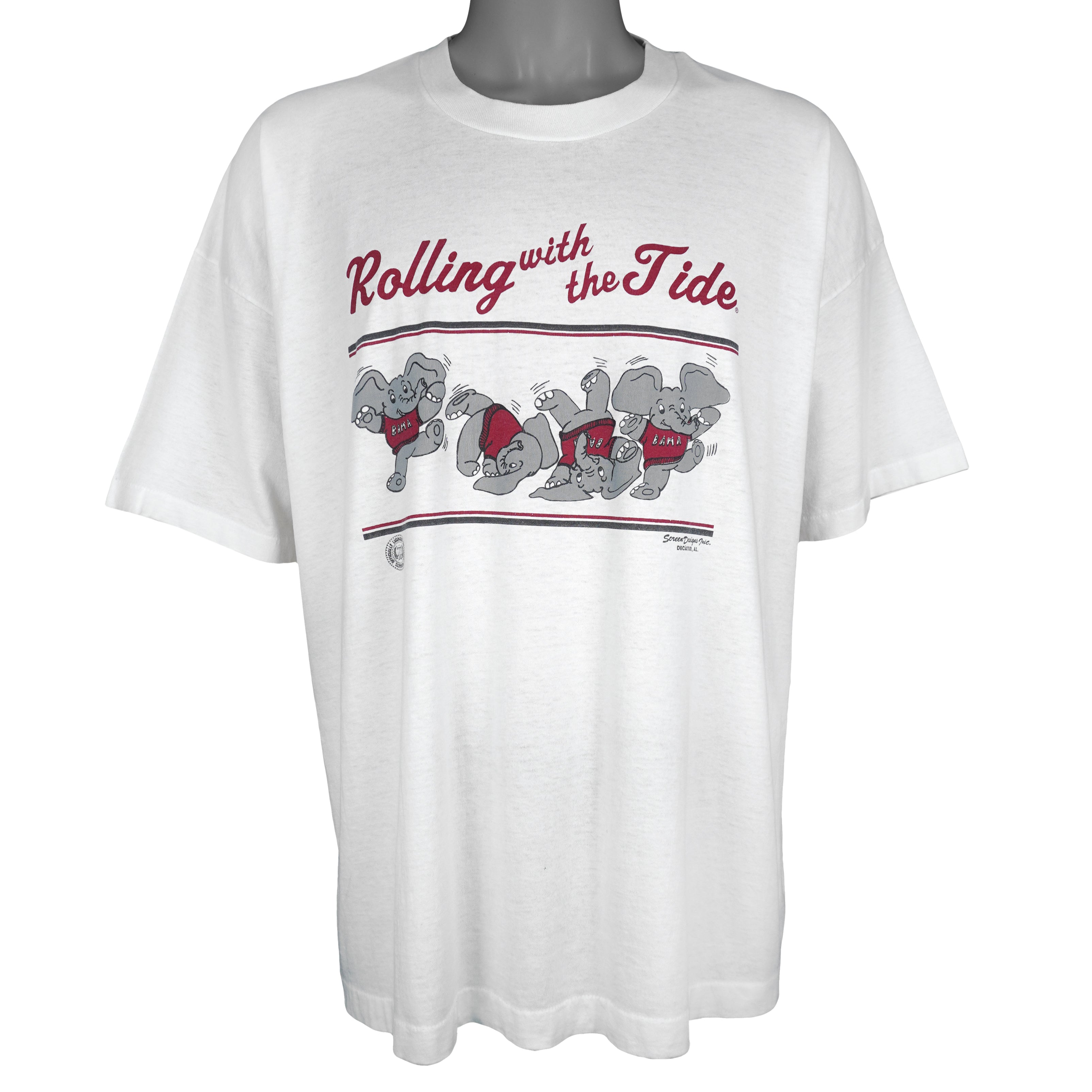 NCAA (Best) - Alabama Crimson Rolling With The Tide T-Shirt 1990s 3X-Large Vintage Retro