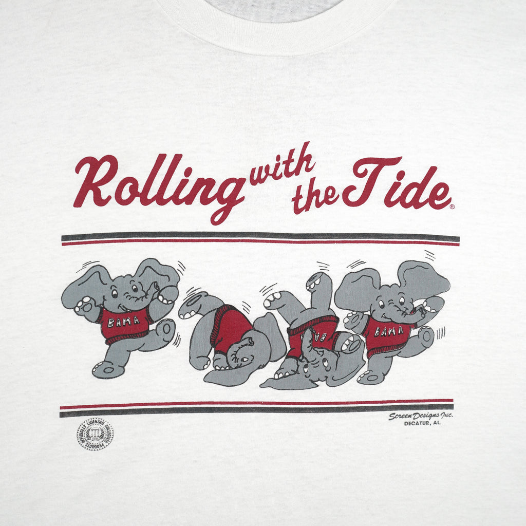 NCAA (Best) - Alabama Crimson Rolling With The Tide T-Shirt 1990s 3X-Large Vintage Retro