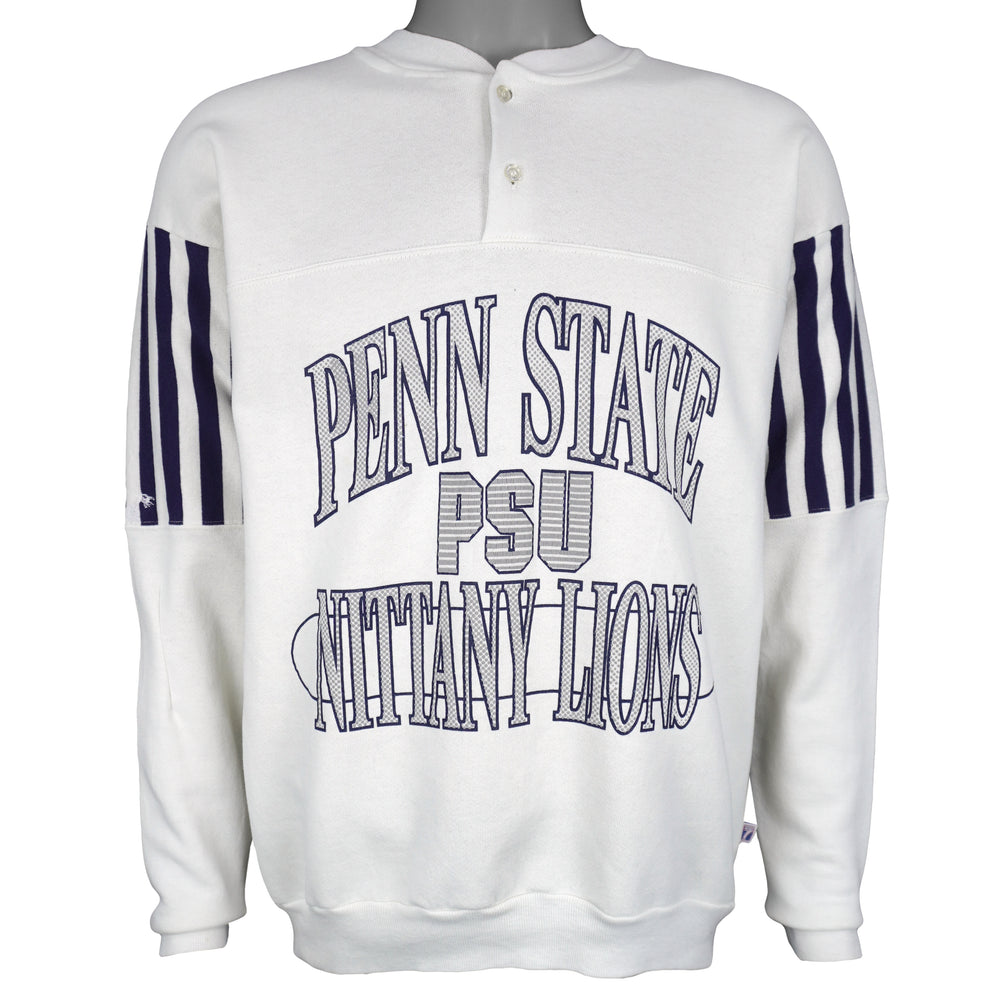 NCAA (Logo 7) - Penn State Nittany Lions 1/4 Button-Up Sweatshirt 1990s Large Vintage Retro