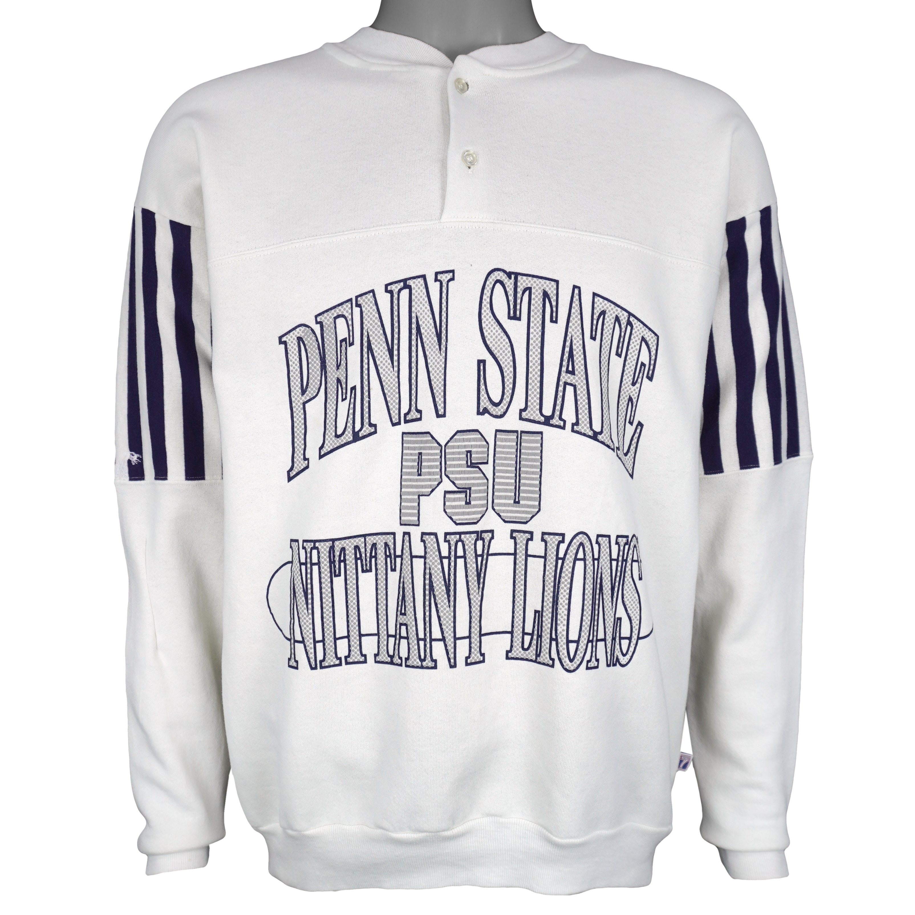 NCAA (Logo 7) - Penn State Nittany Lions 1/4 Button-Up Sweatshirt 1990s Large Vintage Retro