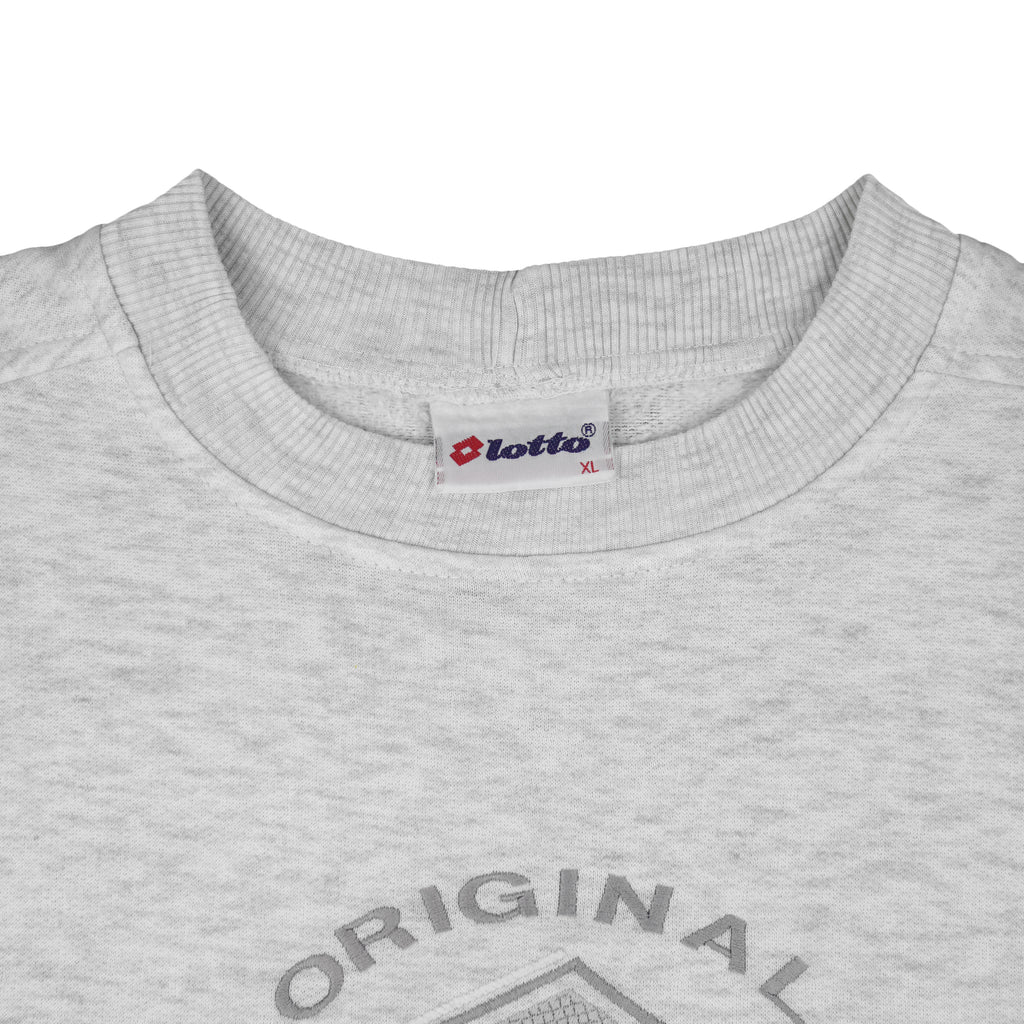 Lotto - Original Spell-Out Embroidered Crew Neck Sweatshirt 1990s X-Large Vintage Retro