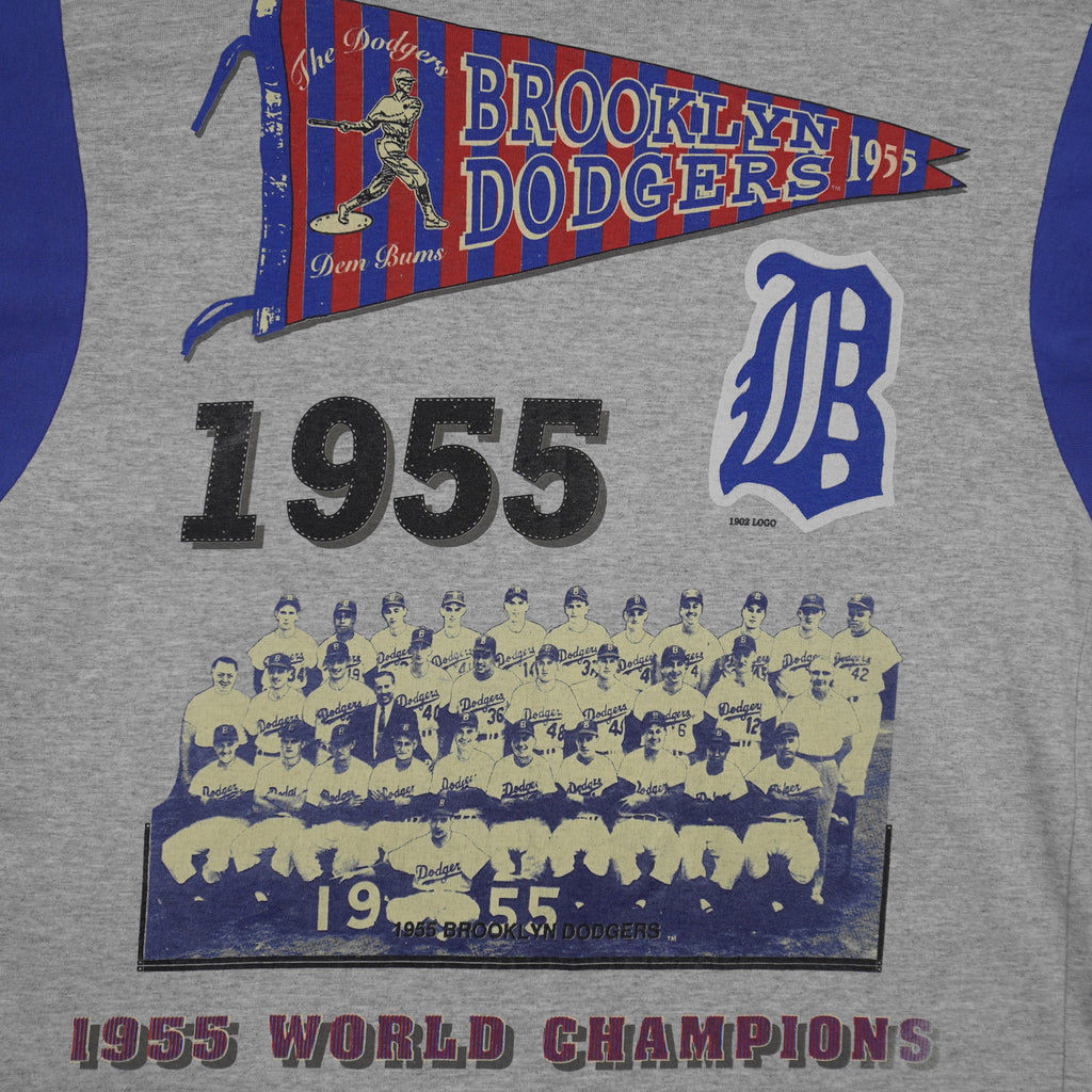 MLB (Team Rated) - Brooklyn Dodgers 1955 World Champions T-Shirt 1994 Large Vintage Retro Baseball