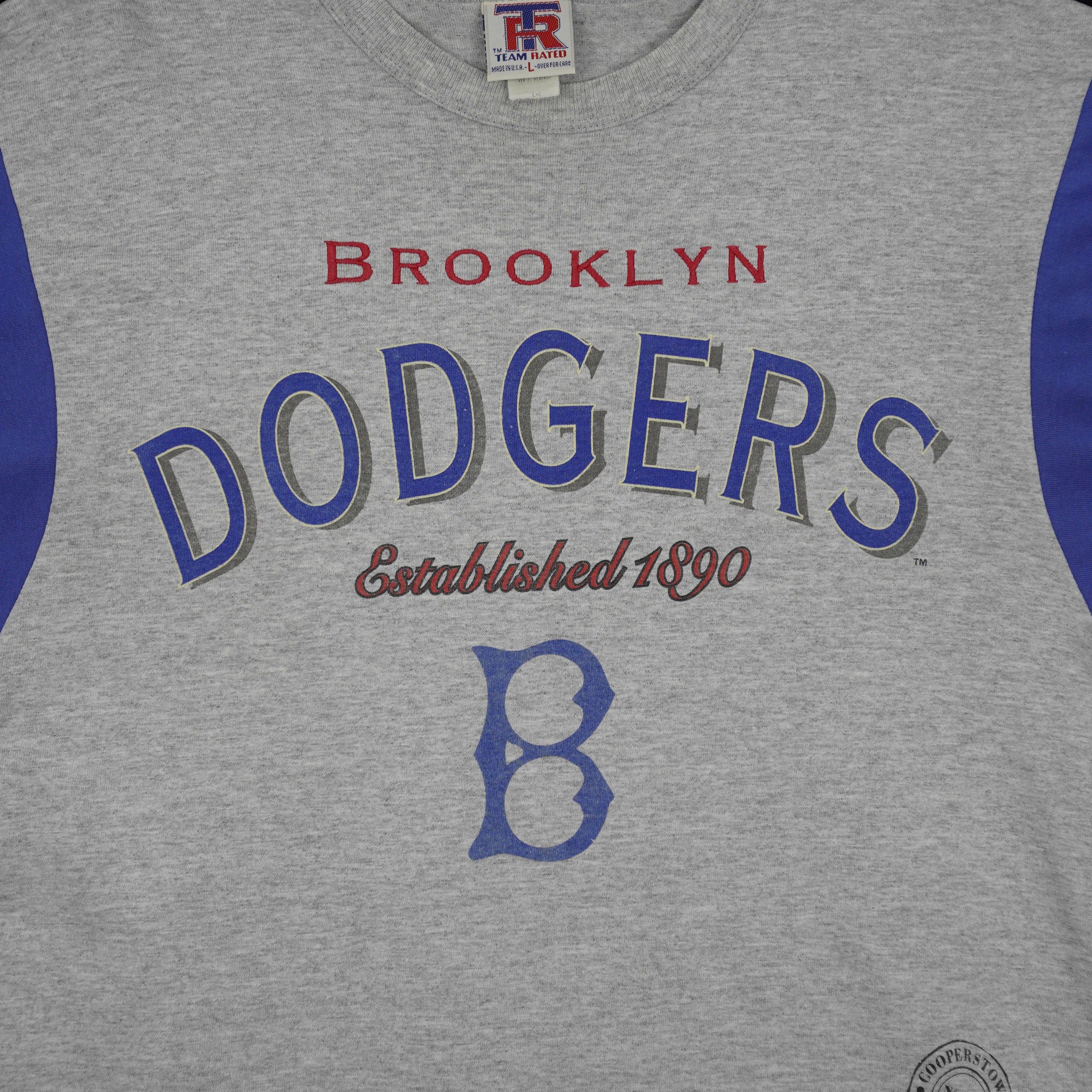 MLB (Team Rated) - Brooklyn Dodgers 1955 World Champions T-Shirt 1994 Large Vintage Retro Baseball