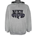 NFL (Nutmeg) - Dallas Cowboys Embroidered Hooded Sweatshirt 1990s Large Vintage Retro Football