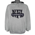 NFL (Nutmeg) - Dallas Cowboys Embroidered Hooded Sweatshirt 1990s Large Vintage Retro Football