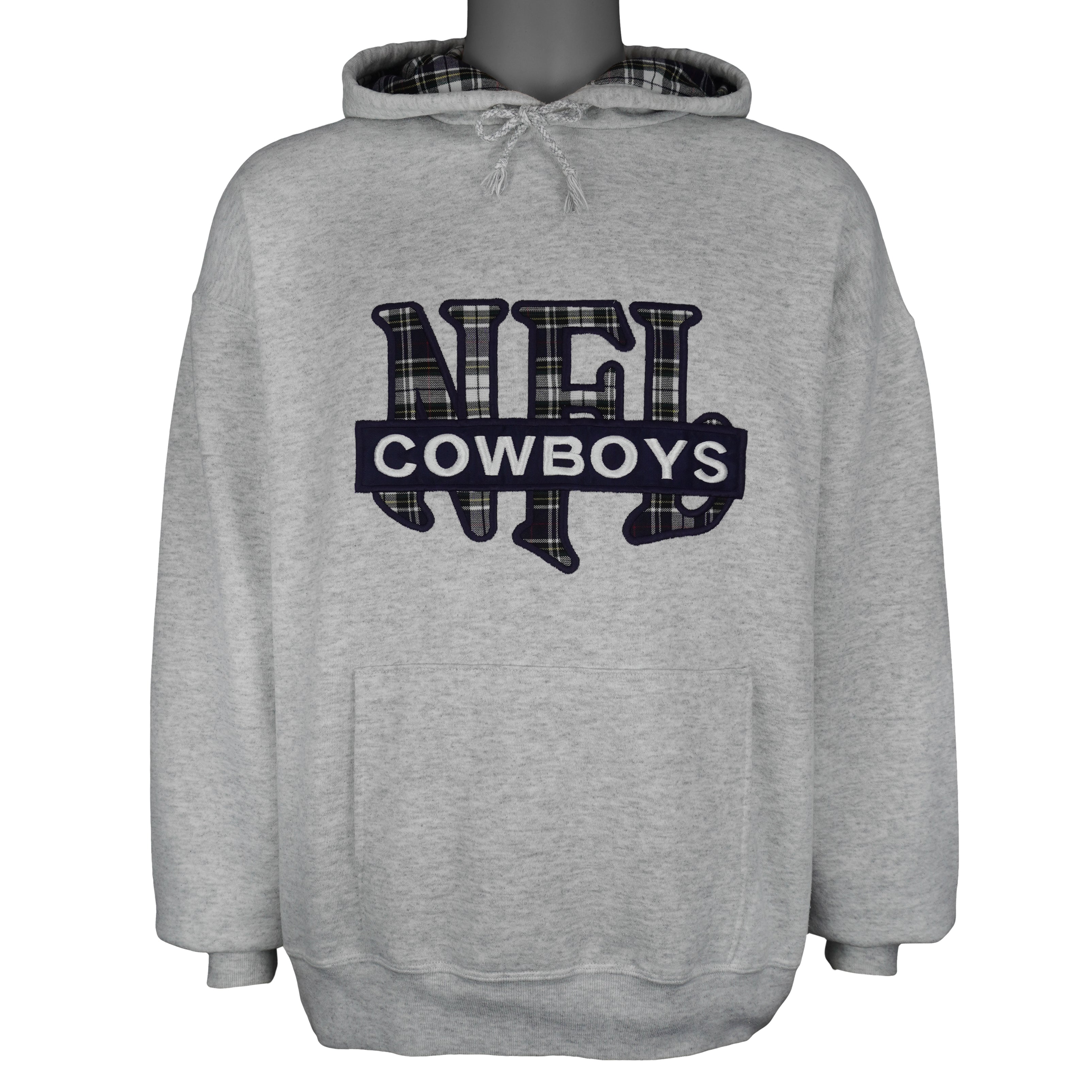 NFL (Nutmeg) - Dallas Cowboys Embroidered Hooded Sweatshirt 1990s Large Vintage Retro Football