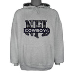 NFL (Nutmeg) - Dallas Cowboys Embroidered Hooded Sweatshirt 1990s Large Vintage Retro Football