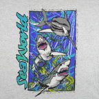 Vintage (Kingstree Classic) - Sea World Sharks Animal Print T-Shirt 1990s X-Large Vintage Retro