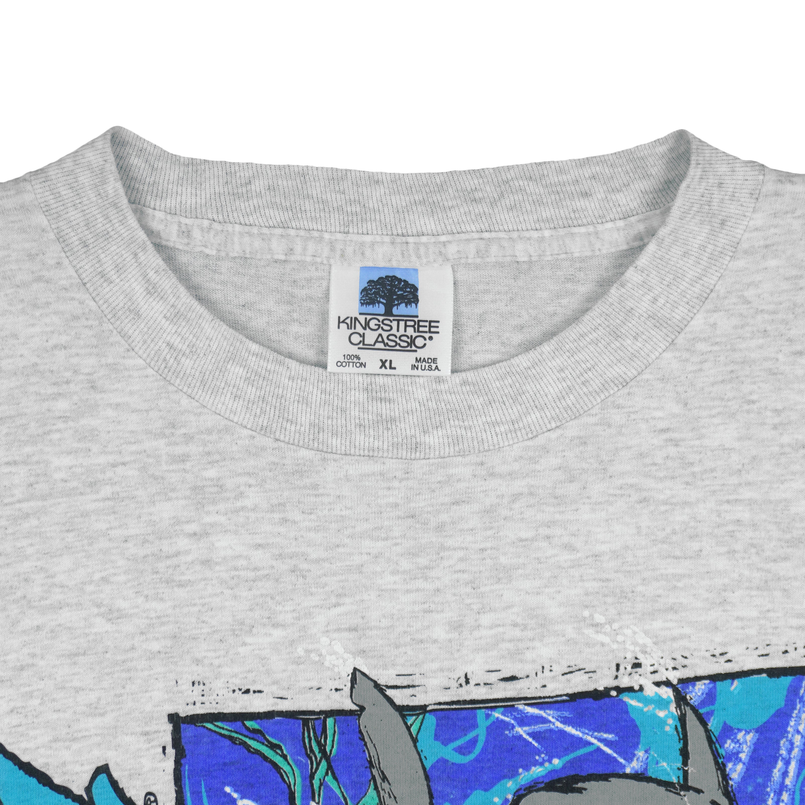 Vintage (Kingstree Classic) - Sea World Sharks Animal Print T-Shirt 1990s X-Large Vintage Retro