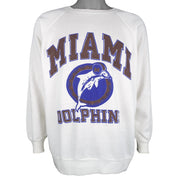 NFL (Caliber) - Miami Dolphins Spell-Out crew Neck Sweatshirt 1990s X-Large Vitage Retro Football