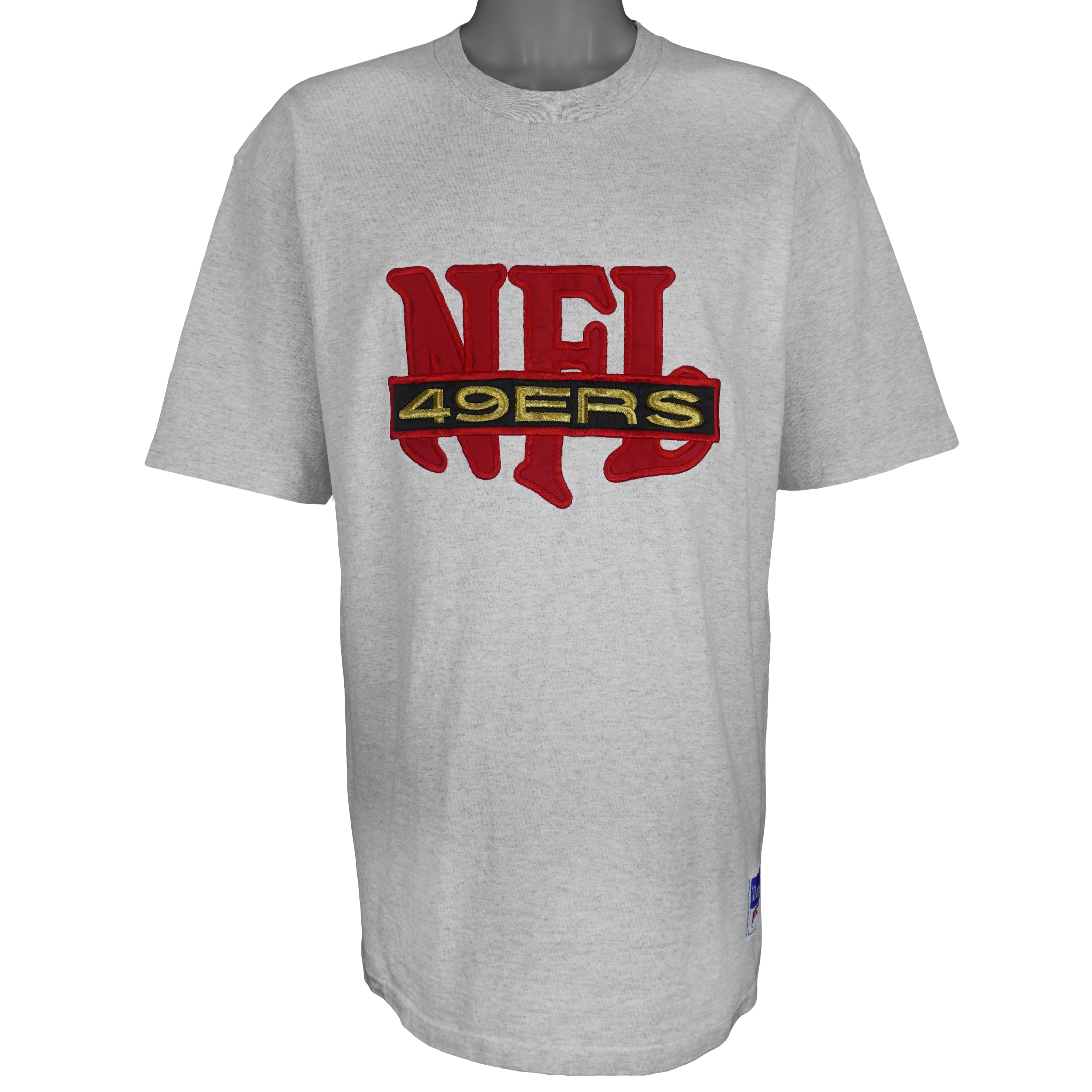NFL (Nutmeg) - San Francisco 49ers Embroidered T-Shirt 1990s X-Large Vintage Retro Football