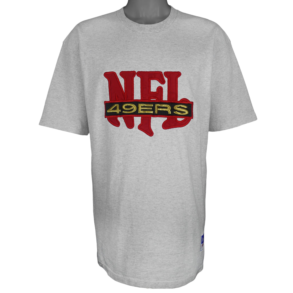 NFL (Nutmeg) - San Francisco 49ers Embroidered T-Shirt 1990s X-Large Vintage Retro Football
