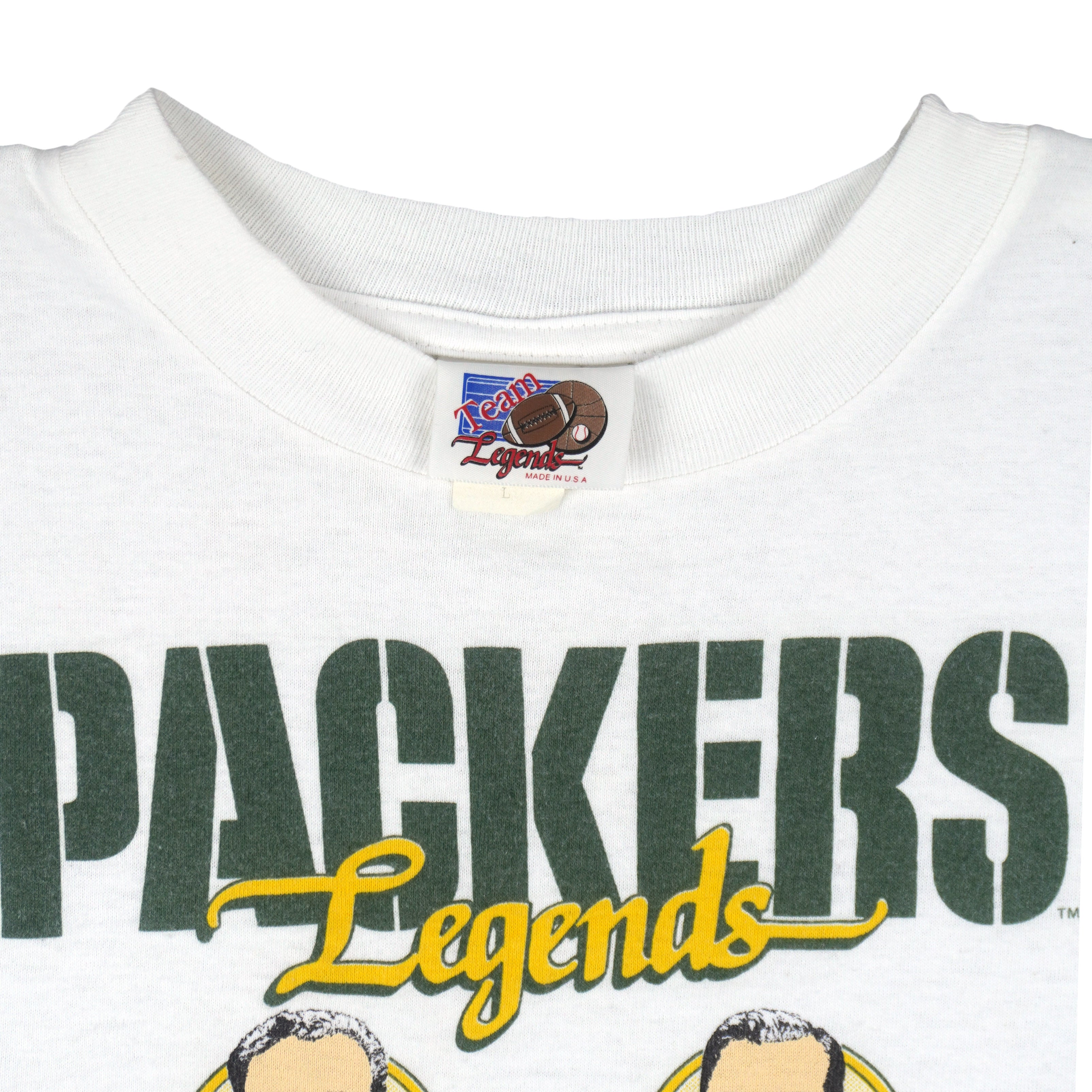 NFL (Team Legends) - Green Bay Packers Legends Single Stitch T-Shirt 1990 Large Vintage Retro Football
