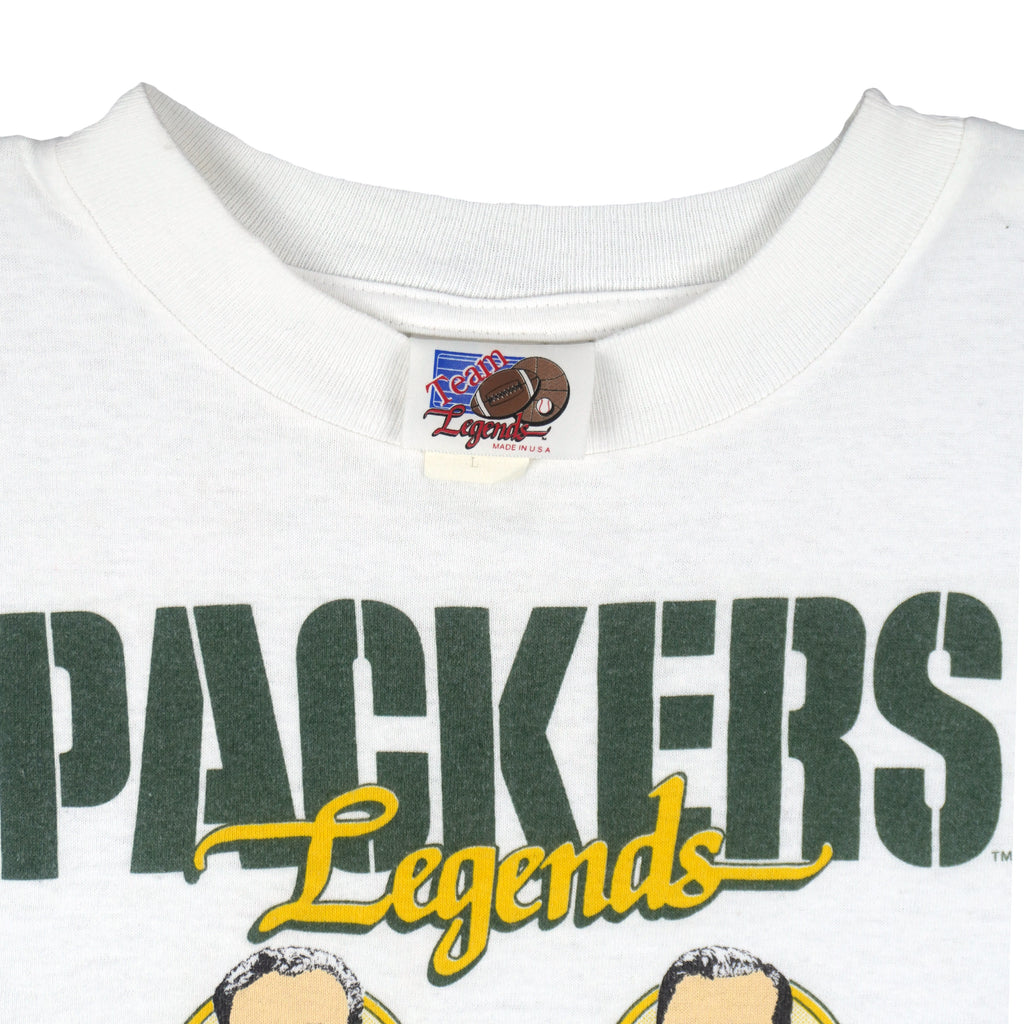 NFL (Team Legends) - Green Bay Packers Legends Single Stitch T-Shirt 1990 Large Vintage Retro Football