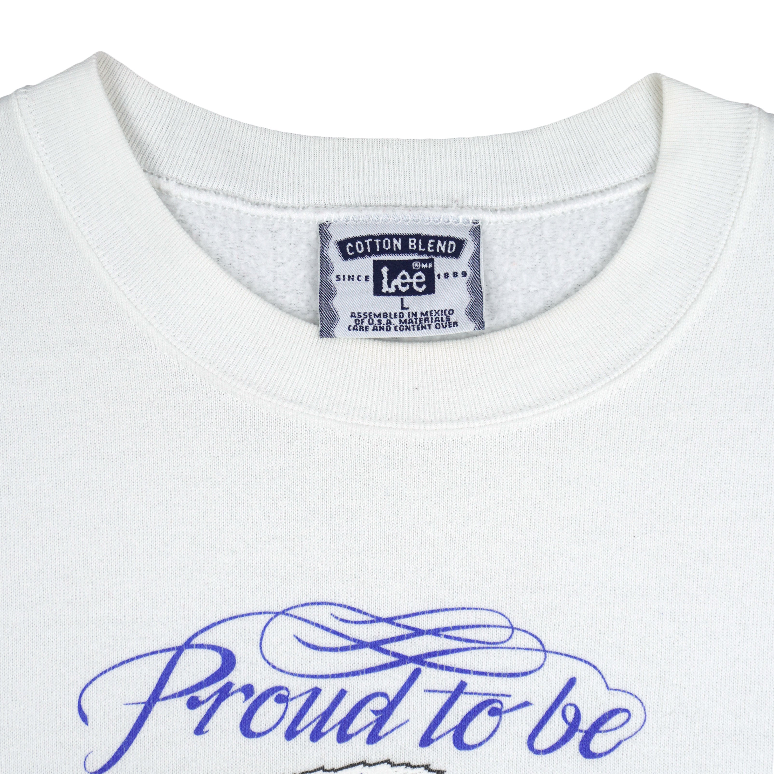 Vintage (Lee) - Proud to Be American Crew Neck Sweatshirt 1990s Large Vintage Retro