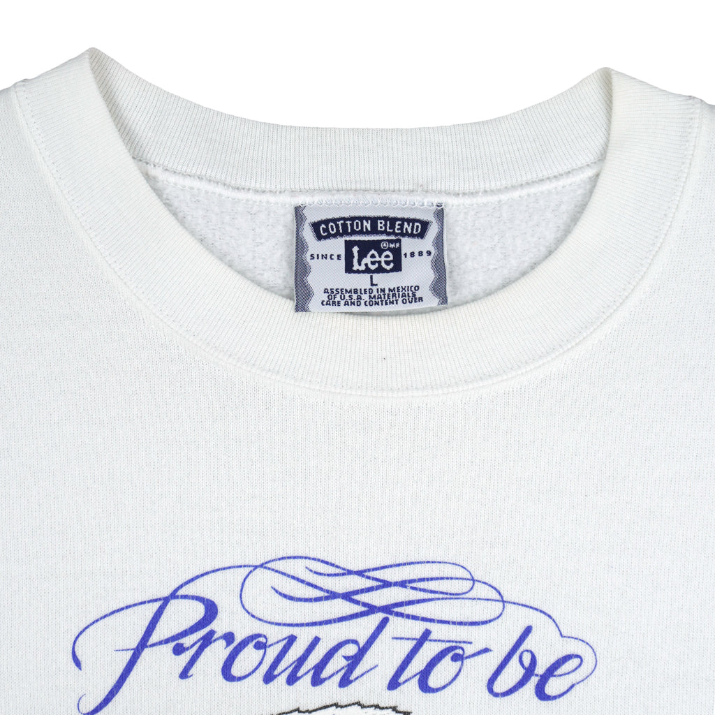 Vintage (Lee) - Proud to Be American Crew Neck Sweatshirt 1990s Large Vintage Retro