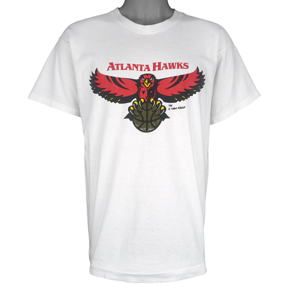 NBA (Screen Stars) - Atlanta Hawks Big Logo T-Shirt 1994 Large Vintage Retro Basketball
