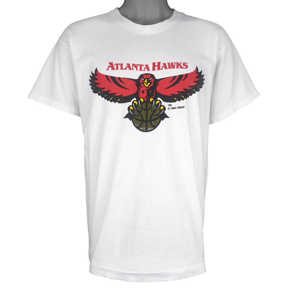 NBA (Screen Stars) - Atlanta Hawks Big Logo T-Shirt 1994 Large Vintage Retro Basketball