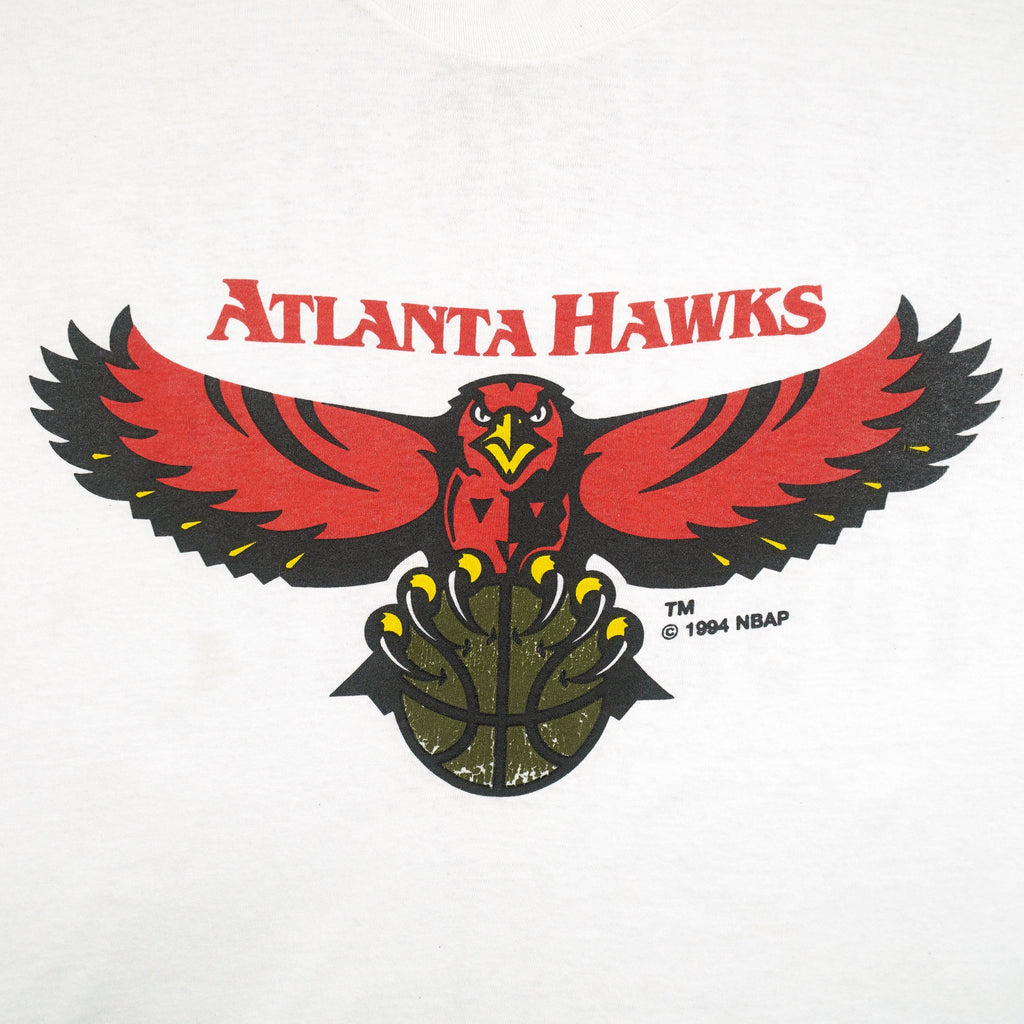 NBA (Screen Stars) - Atlanta Hawks Big Logo T-Shirt 1994 Large Vintage Retro Basketball