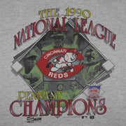 MLB (Salem) - Cincinnati Reds Pennant Champions T-Shirt 1990 Medium Vintage Retro Baseball