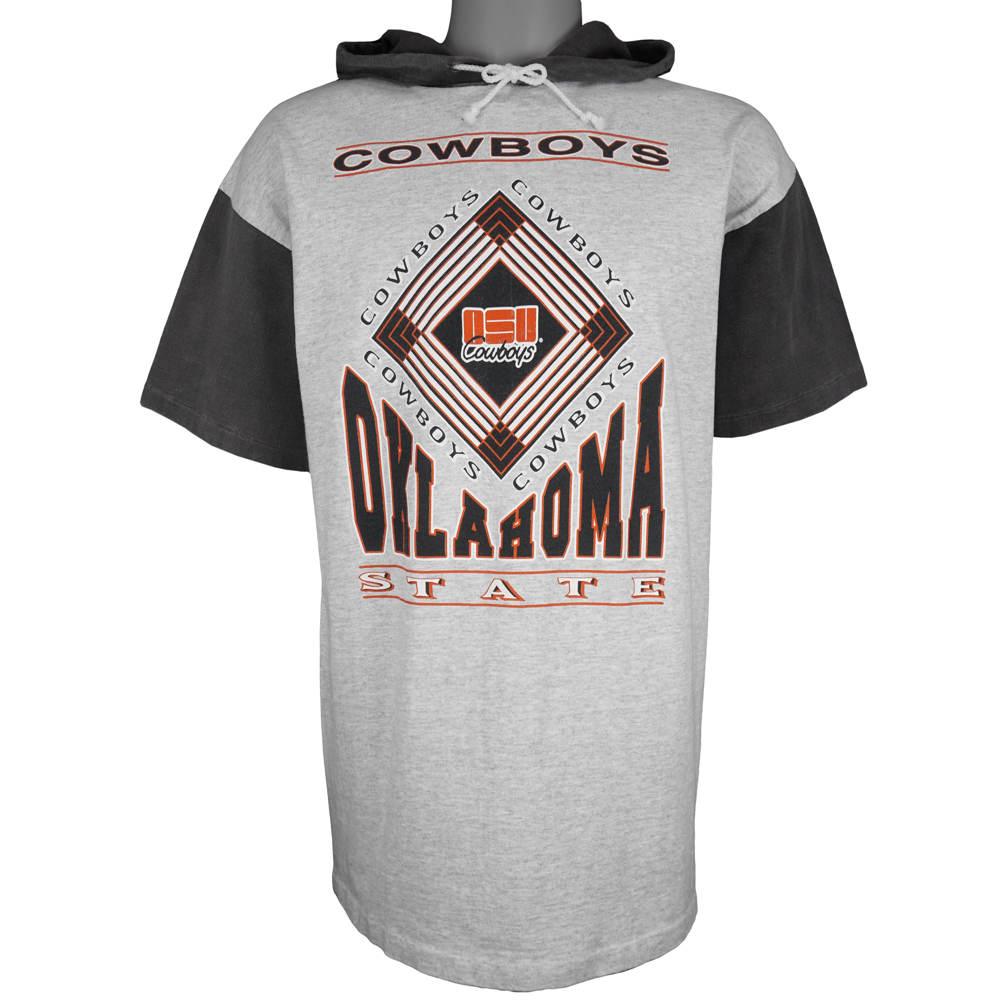 NCAA - Oklahoma State Cowboys Hooded T-Shirt 1990s Large Vintage Retro