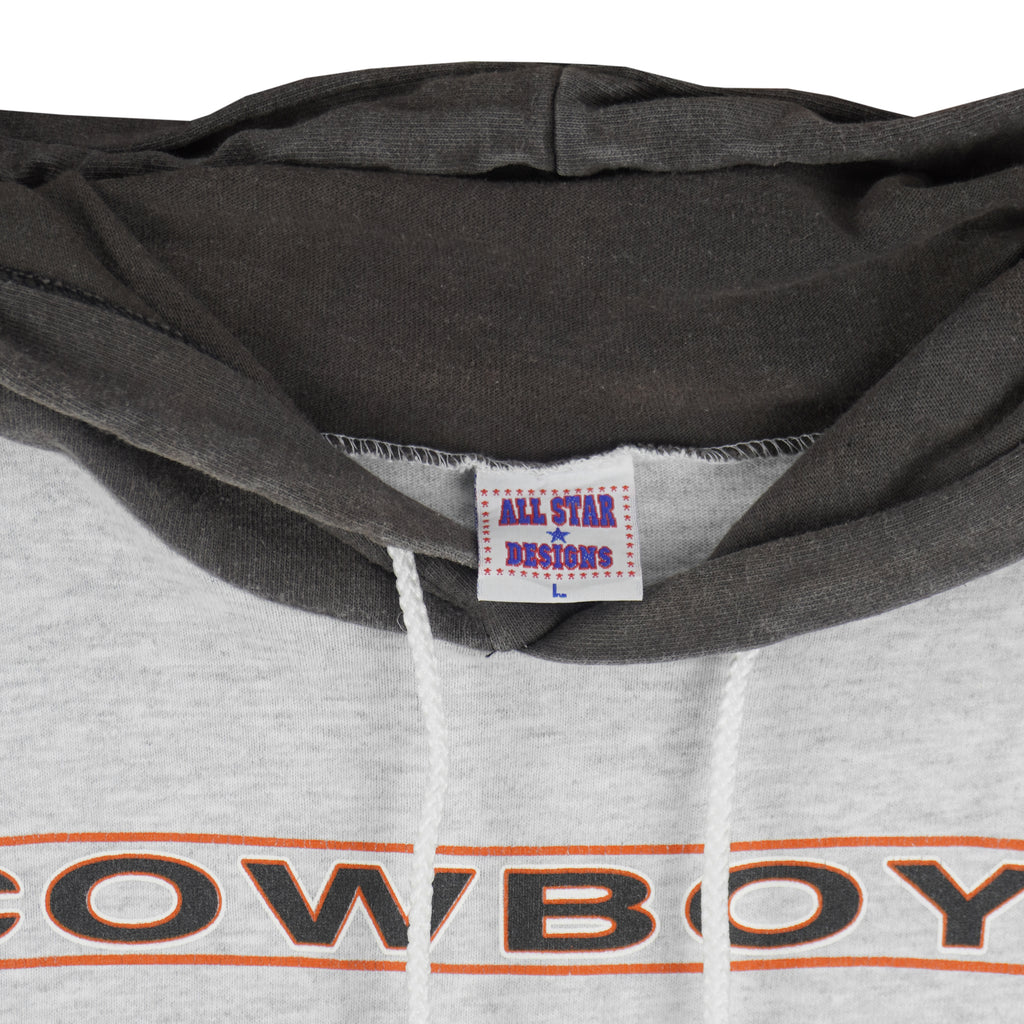 NCAA - Oklahoma State Cowboys Hooded T-Shirt 1990s Large Vintage Retro