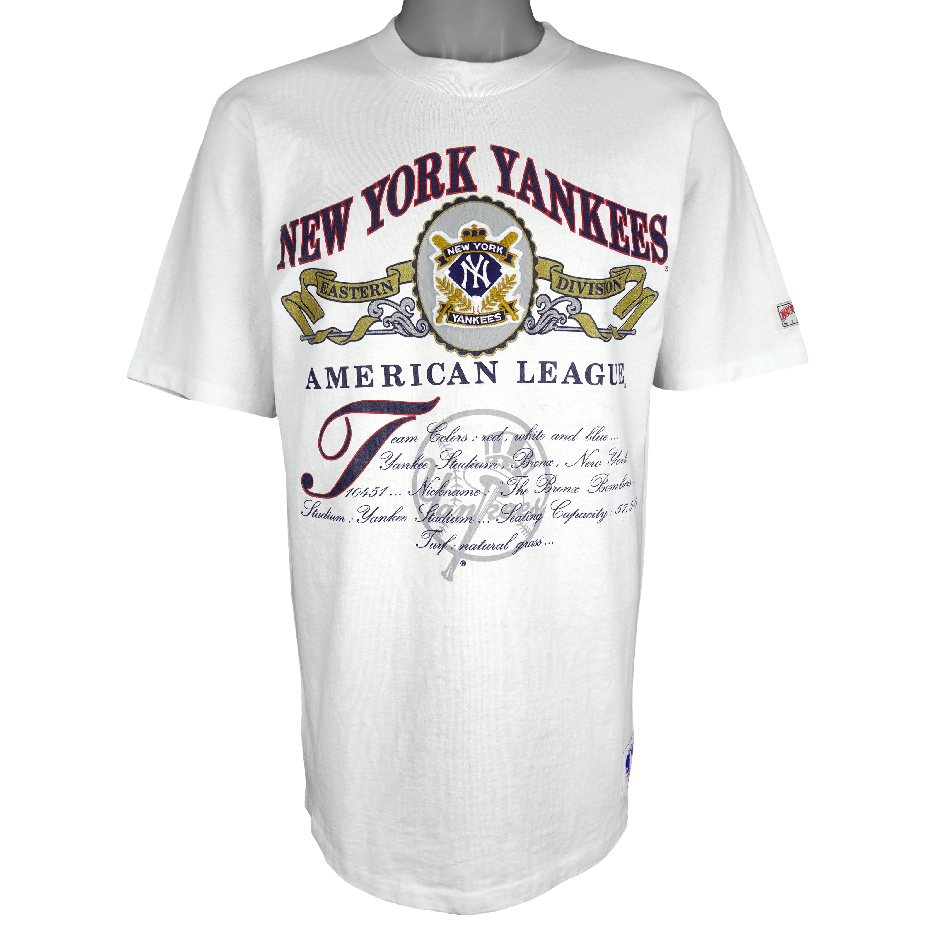 MLB (Nutmeg) - New York Yankees Single Stitch T-Shirt 1990s Large Vintage Retro Baseball