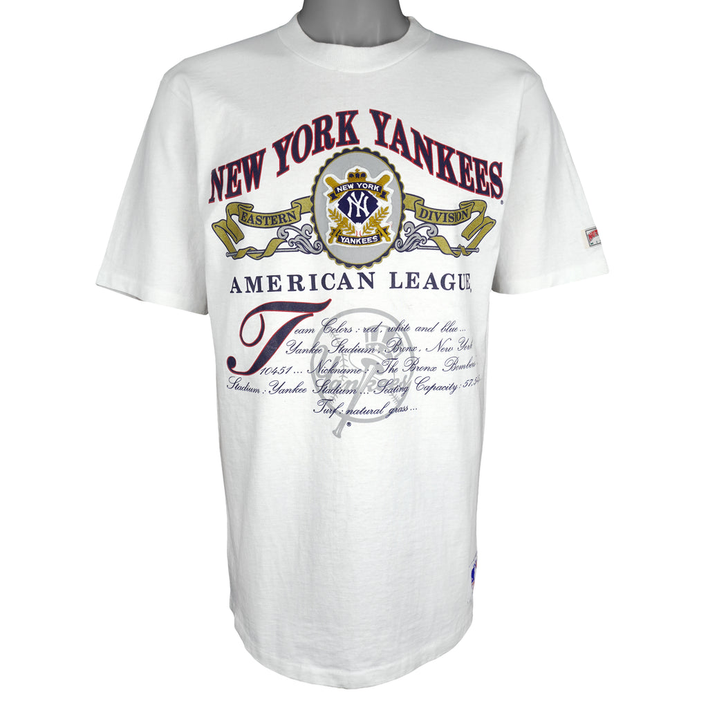MLB (Nutmeg) - New York Yankees Single Stitch T-Shirt 1990s Large Vintage Retro Baseball