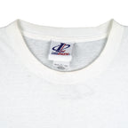 Vintage NFL (Logo Athletic) - New York Jets Play Football T-Shirt 1990s X-Large in white
