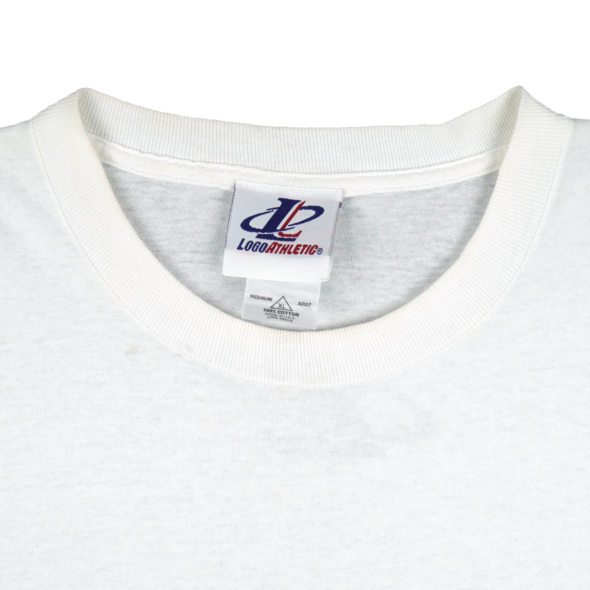 Vintage NFL (Logo Athletic) - New York Jets Play Football T-Shirt 1990s X-Large in white