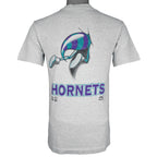 NBA (Nutmeg) - Grey Charlotte Hornets Breakout T-Shirt 1990s Large Vintage Retro Basketball