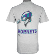 NBA (Nutmeg) - Grey Charlotte Hornets Breakout T-Shirt 1990s Large Vintage Retro Basketball