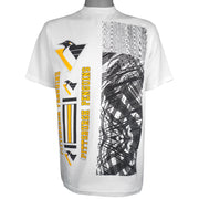 NHL (Mendez) - Pittsburgh Penguins Single Stitch T-Shirt 1993 Large Vintage Retro Hockey