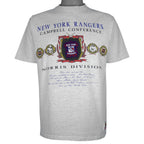 NHL (Nutmeg) - New York Rangers Norris Division T-Shirt 1990s Large Vintage Retro Hockey