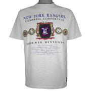 NHL (Nutmeg) - New York Rangers Norris Division T-Shirt 1990s Large Vintage Retro Hockey