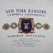 NHL (Nutmeg) - New York Rangers Norris Division T-Shirt 1990s Large Vintage Retro Hockey