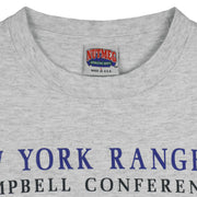 NHL (Nutmeg) - New York Rangers Norris Division T-Shirt 1990s Large Vintage Retro Hockey