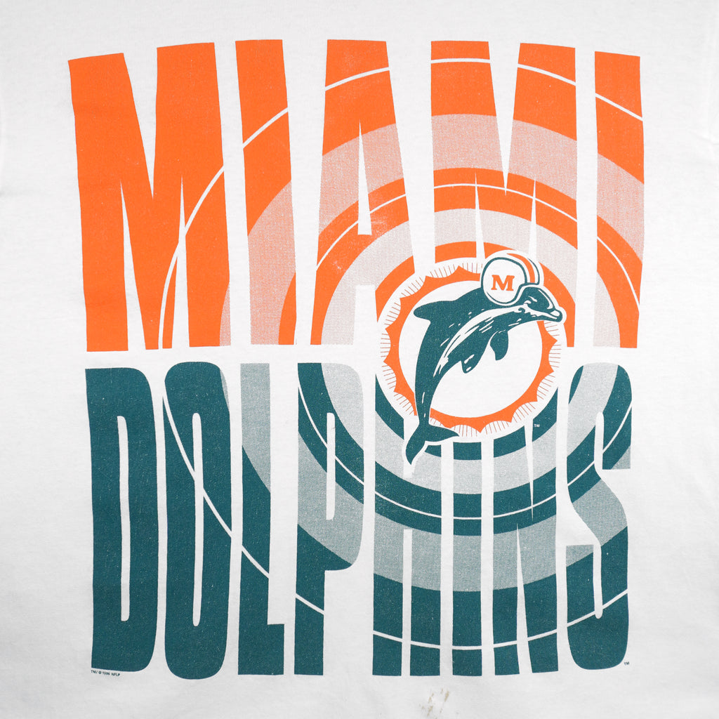 Starter (NFL) - Miami Dolphins Single Stitch T-Shirt 1996 Large Vintage Retro Football