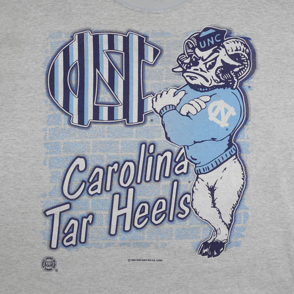 NCAA - Grey & Blue North Carolina Tar Heels T-Shirt 1993 X-Large Vintage Retro