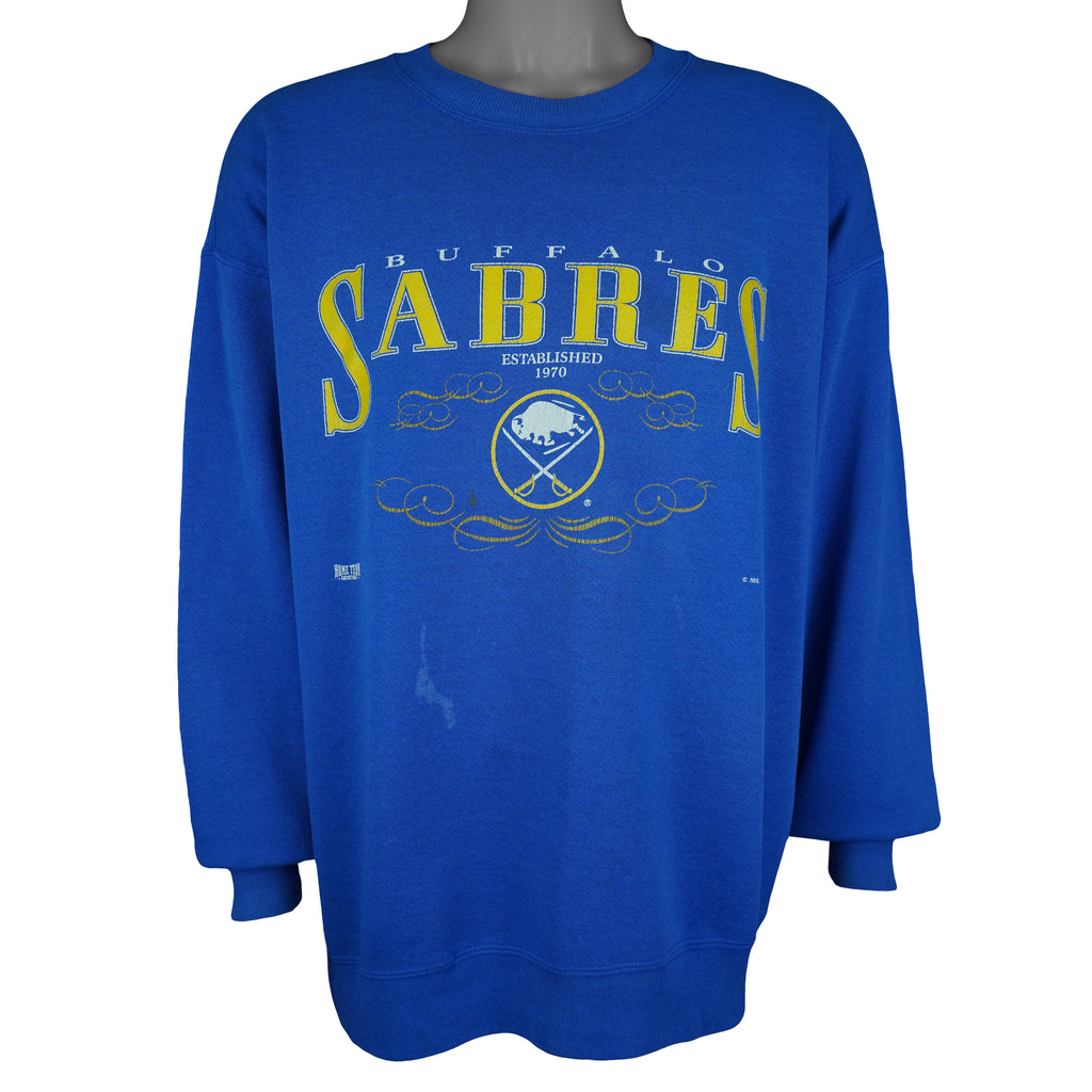 NHL (Home Team) - Buffalo Sabres Crew Neck Sweatshirt 1990s X-Large Vintage Retro Hockey