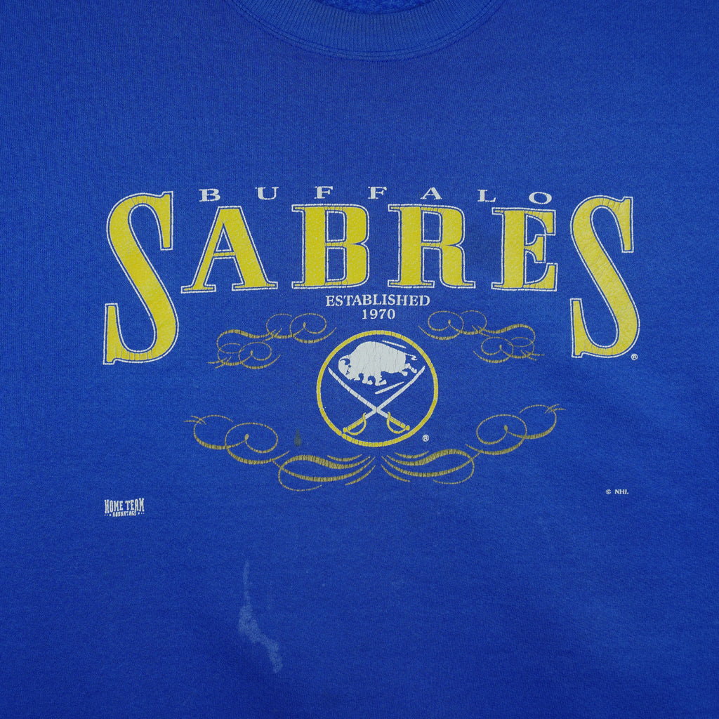 NHL (Home Team) - Buffalo Sabres Crew Neck Sweatshirt 1990s X-Large Vintage Retro Hockey