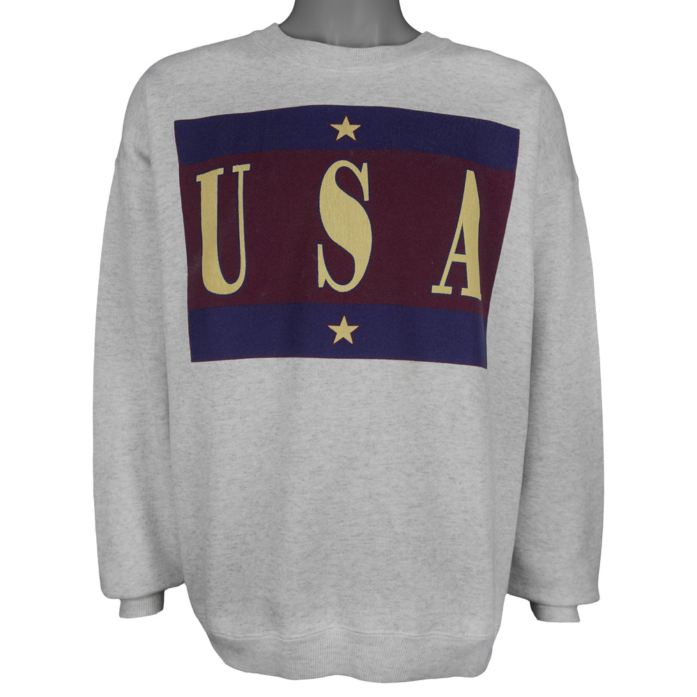 Vintage (Lee) - USA Big Spell-Out Crew Neck Sweatshirt 1990s X-Large Vintage Retro