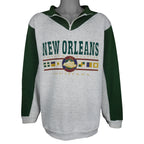 Vintage (Basix) - New Orleans French Quarter 1/4 Zip Sweatshirt 1990s X-Large Vintage Retro