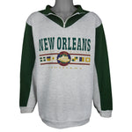 Vintage (Basix) - French Quarter New Orleans 1/4 Zip Sweatshirt 1990s X-Large