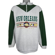 Vintage (Basix) - New Orleans French Quarter 1/4 Zip Sweatshirt 1990s X-Large Vintage Retro