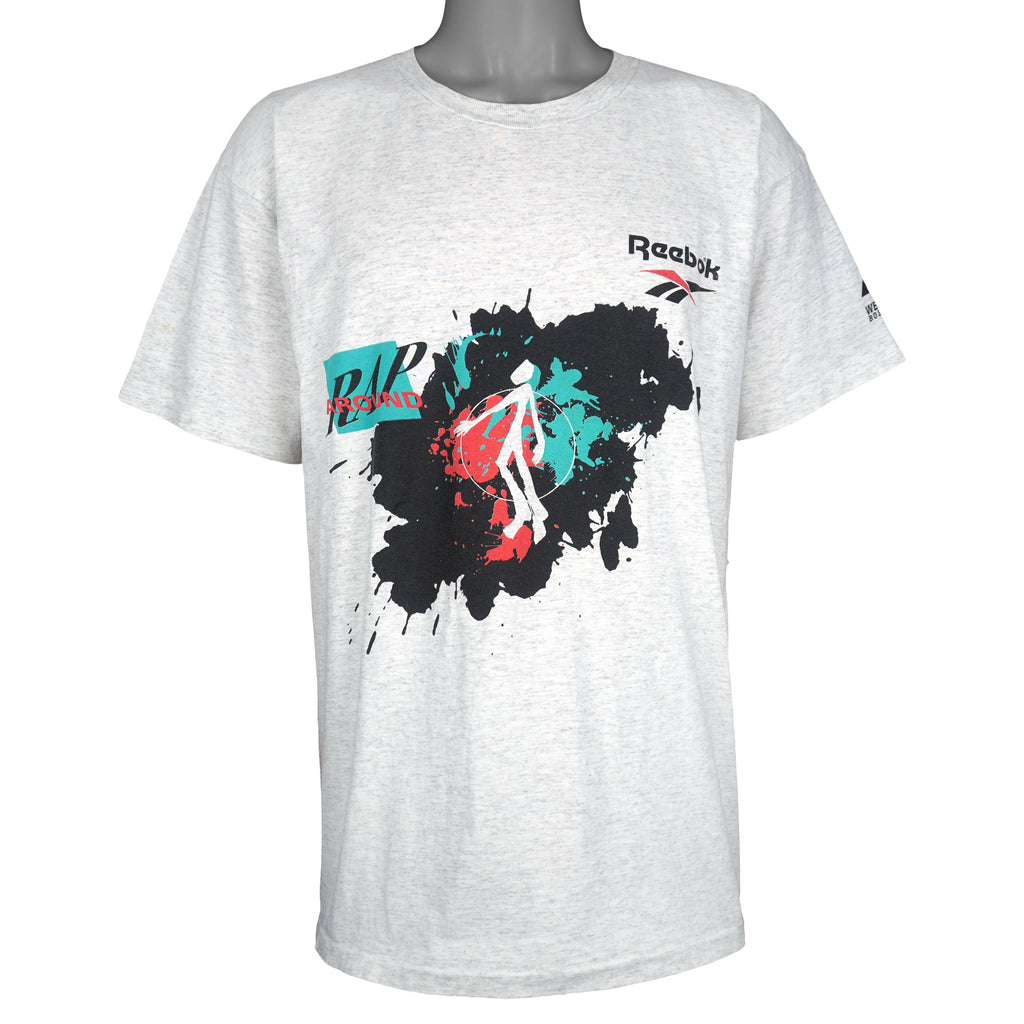 Reebok - Rap Around Single Stitch T-Shirt 1990s X-Large Vintage Retro