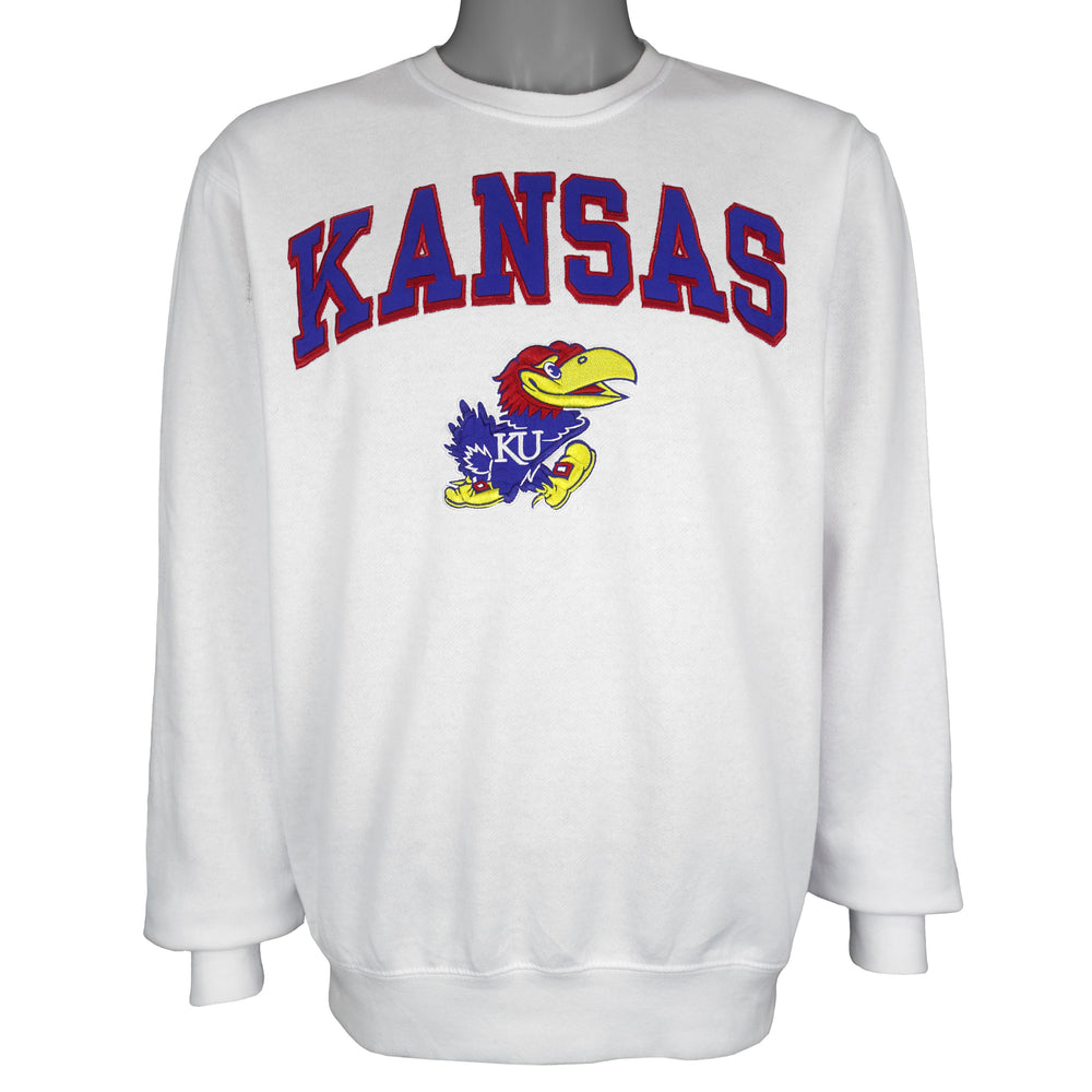 NCAA (Colosseum) - Kansas Jayhawks Crew Neck Sweatshirt 1990s Medium Vintage Retro
