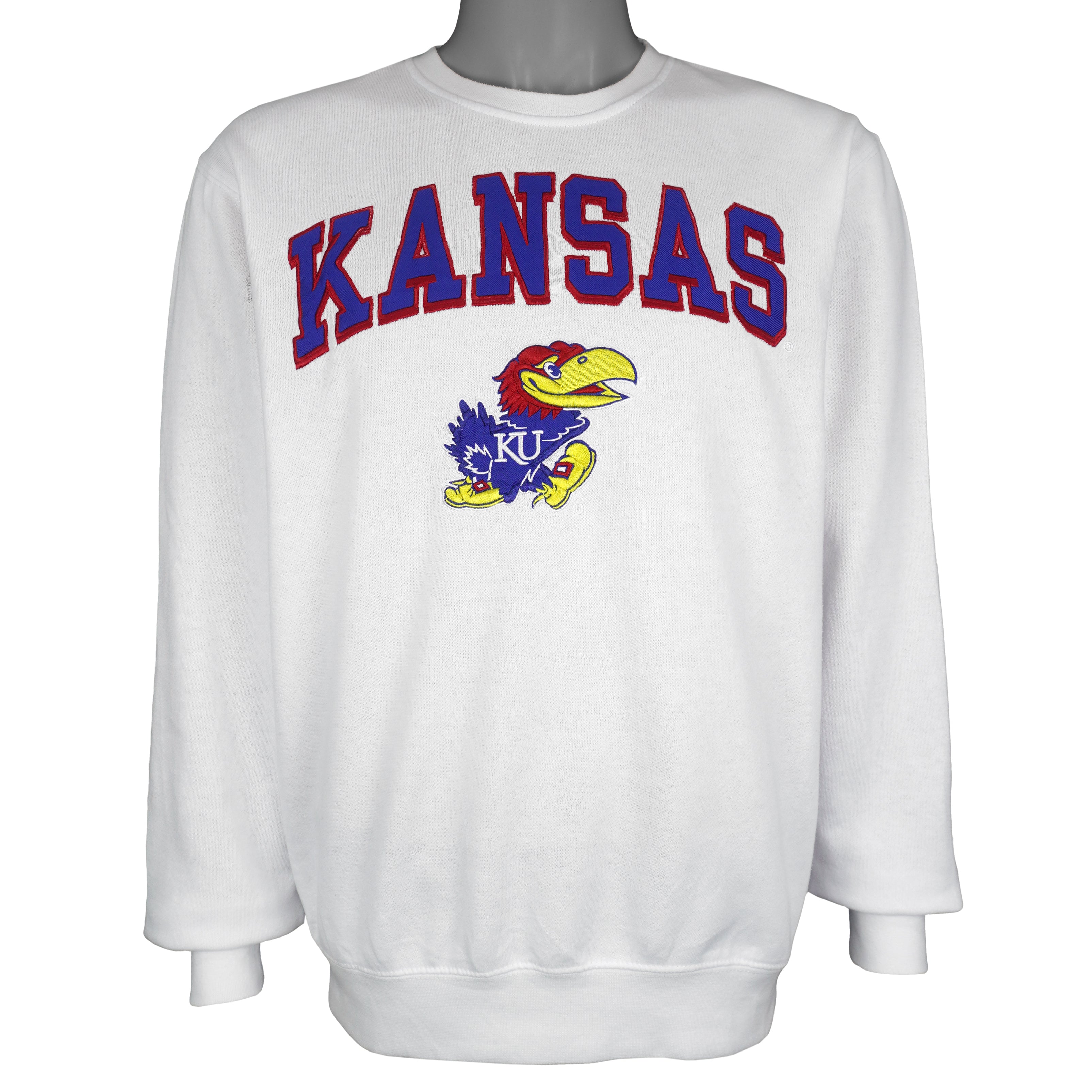 NCAA (Colosseum) - Kansas Jayhawks Crew Neck Sweatshirt 1990s Medium Vintage Retro