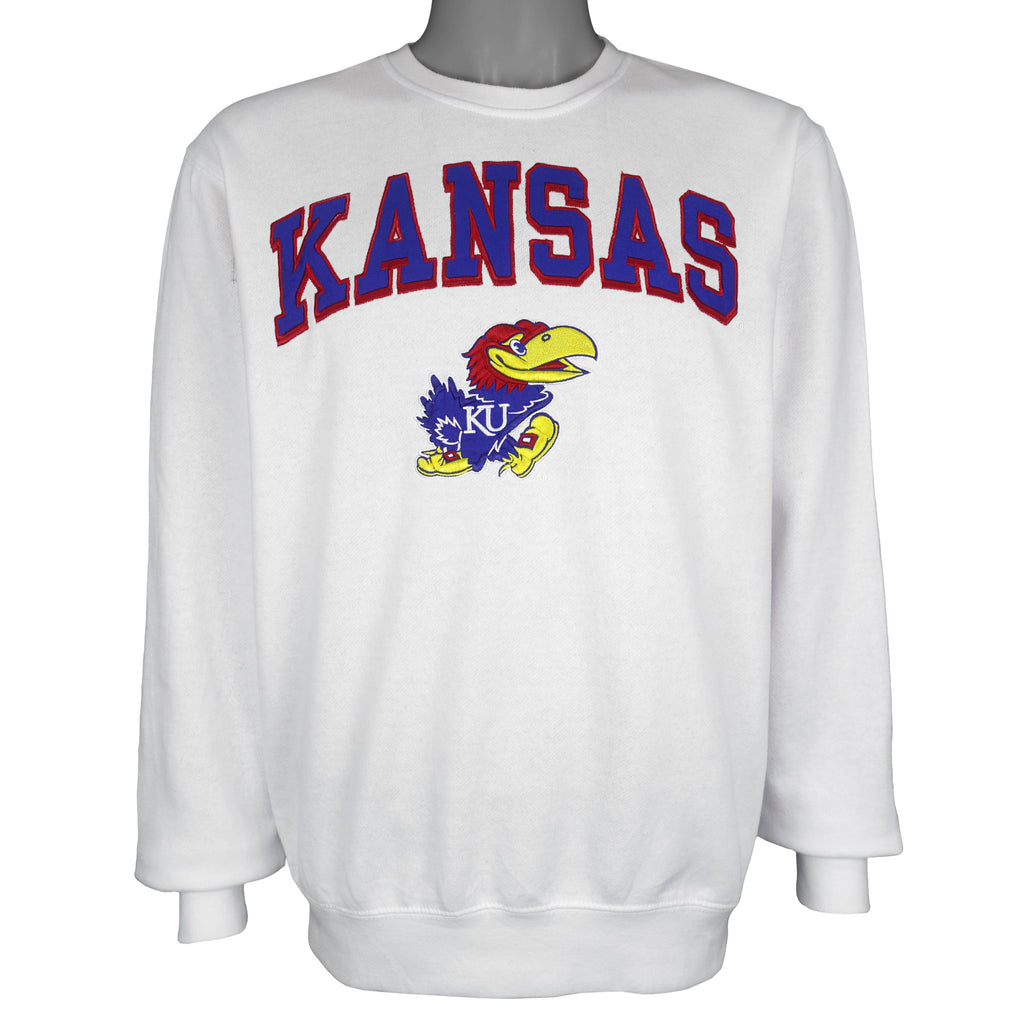 NCAA (Colosseum) - Kansas Jayhawks Crew Neck Sweatshirt 1990s Medium Vintage Retro
