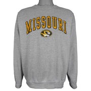 NCAA (OVB) - Missouri Tigers Embroidered Crew Neck Sweatshirt 1990s Large Vintage Retro